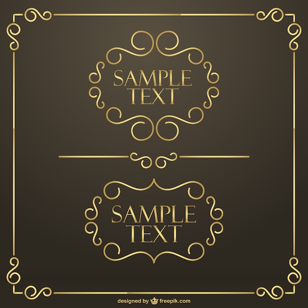 Free vector antique gilded frames