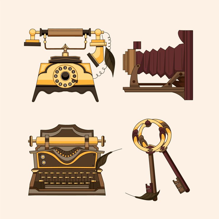 Free Vector antique market element collection