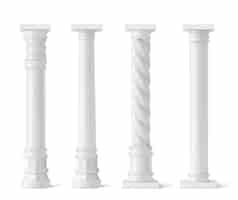 Free vector antique pillars isolated on white