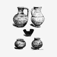 Free vector antique pottery set