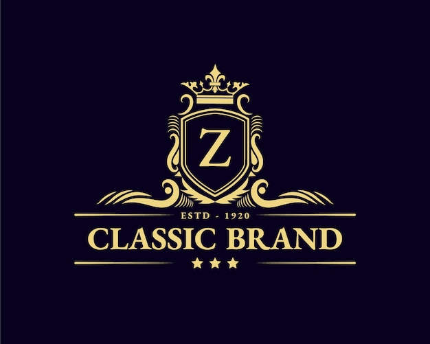 Antique retro luxury victorian calligraphic emblem logo with ornamental frame suitable for barber wine craft beer shop spa  beauty salon boutique antique restaurant hotel resort classic royal brand