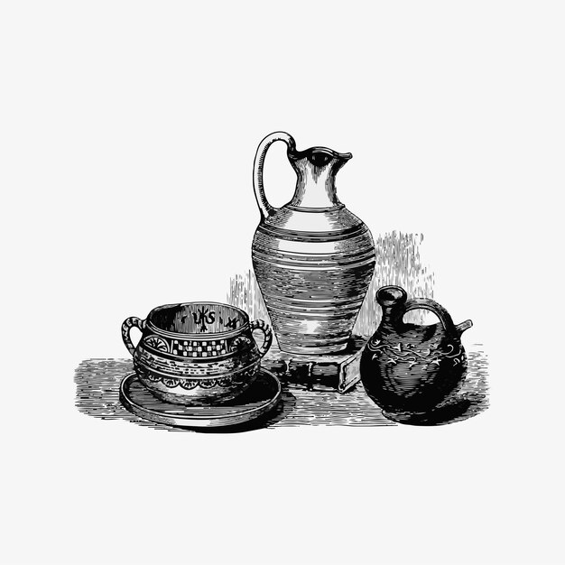 Free vector antique roman vases