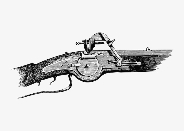 Vettore gratuito pistola antica con bloccaggio a ruota