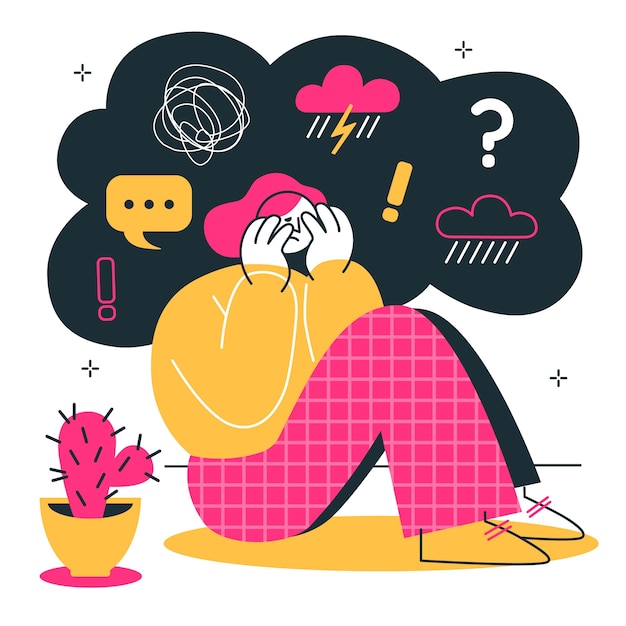 Free vector anxiety concept illustration