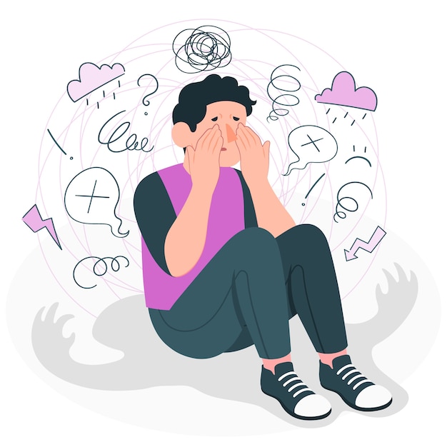 Free vector anxiety concept illustration