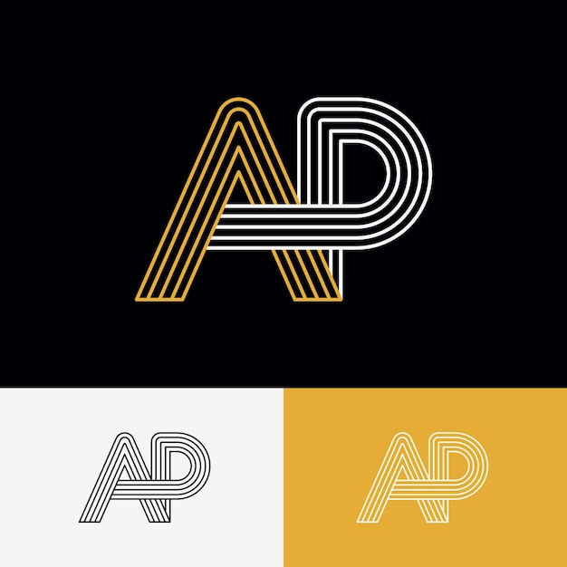 Free vector ap monogram logo design template