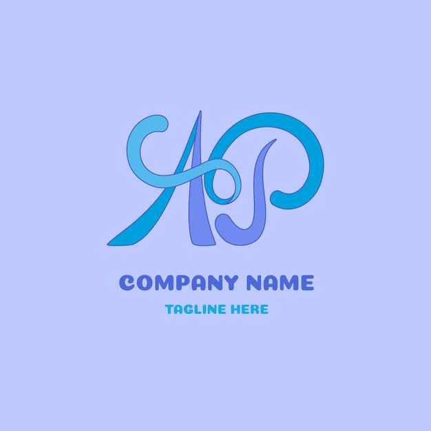 Free vector ap monogram logo template