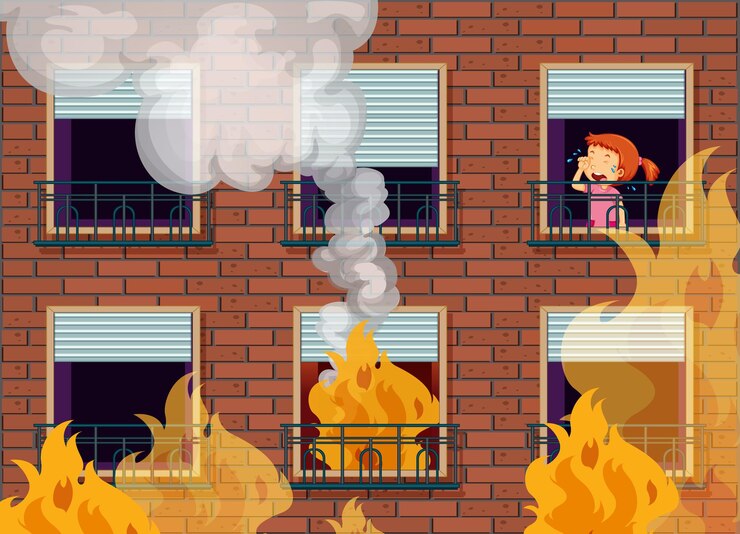 Free Vector apartment windows with neighbors cartoon character