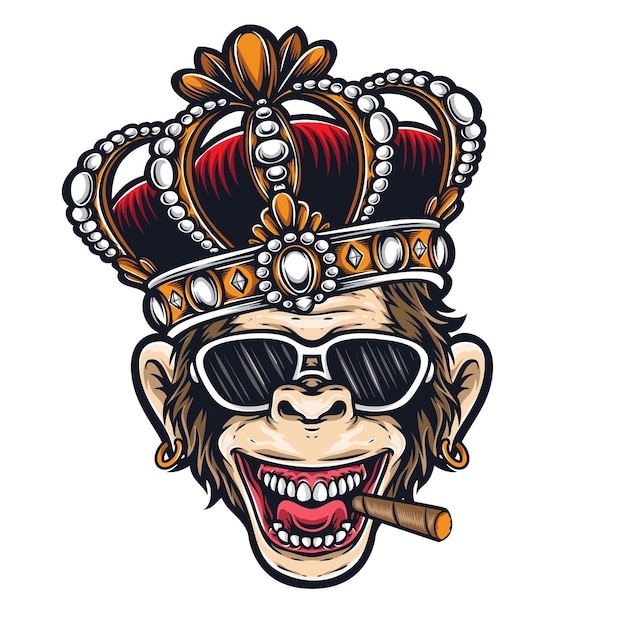 王冠とサングラスをかけた猿の漫画jpg