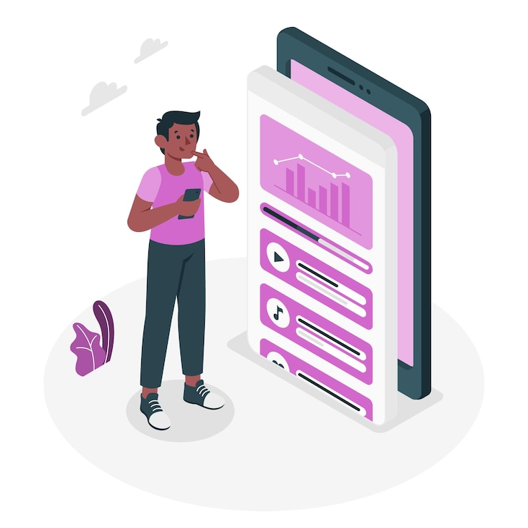 Free Vector app data concept illustration