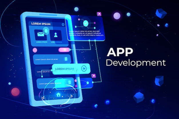 Free vector app development banner