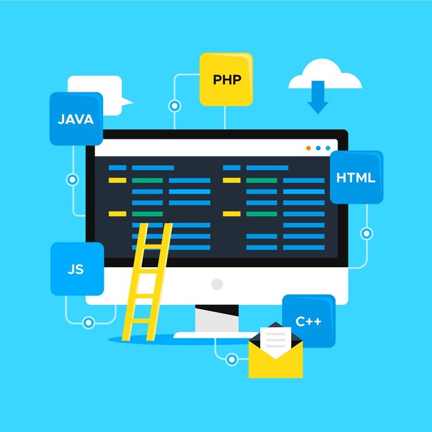 app development concept with desktop