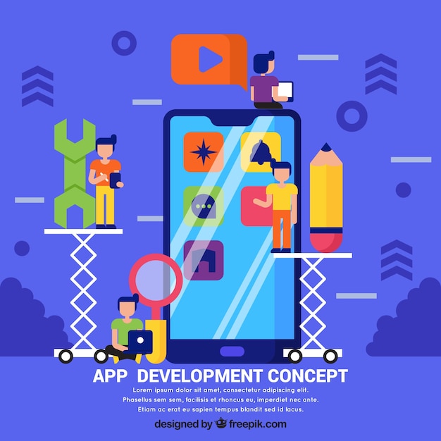 App development concept with flat design