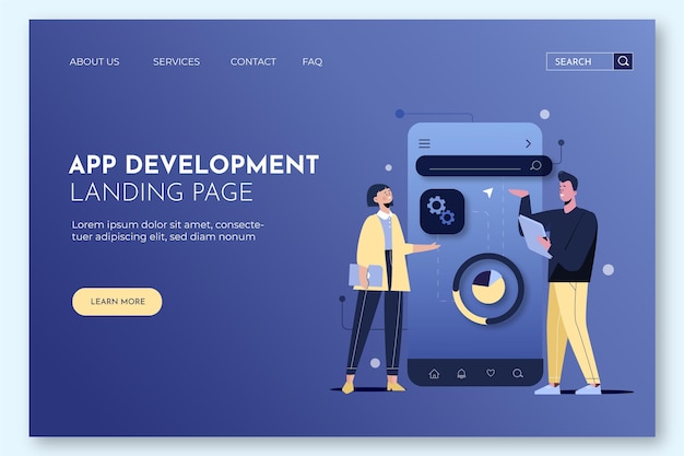 App development landing page template