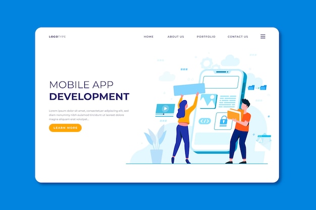 Free vector app development - landing page