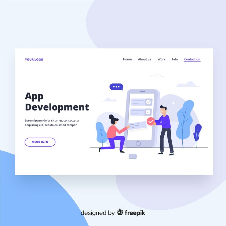 Free Vector app development landing page