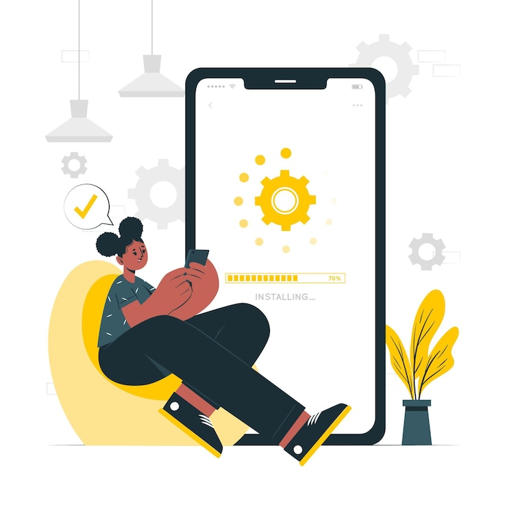 Free Vector app installation concept illustration