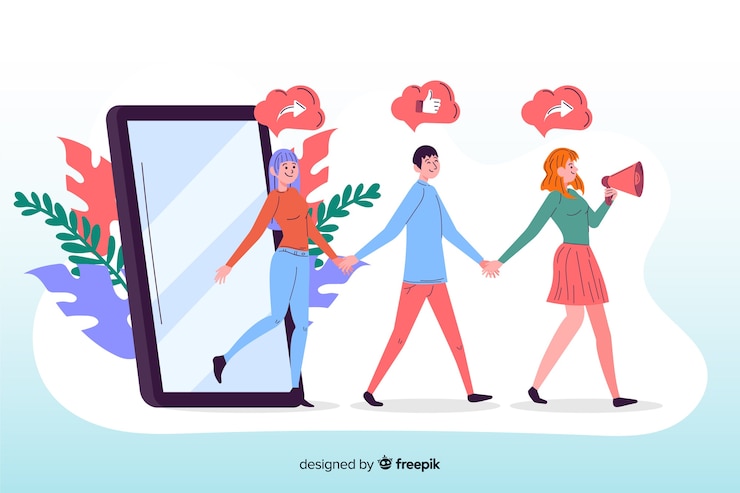 Free Vector app for referring a friend illustrated