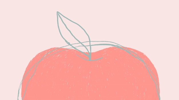 Free vector apple cute fruit vector copy space
