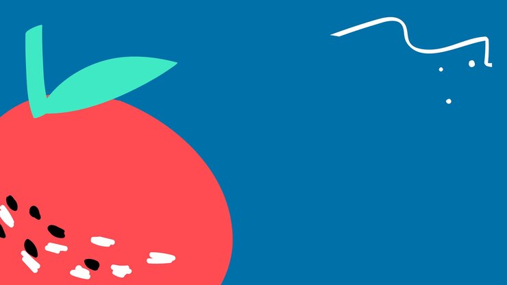 無料Vector 青色の背景にリンゴの果実のデザイン リソース