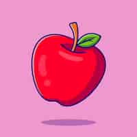 Free vector apple fruit cartoon  icon illustration. food fruit icon concept isolated  . flat cartoon style