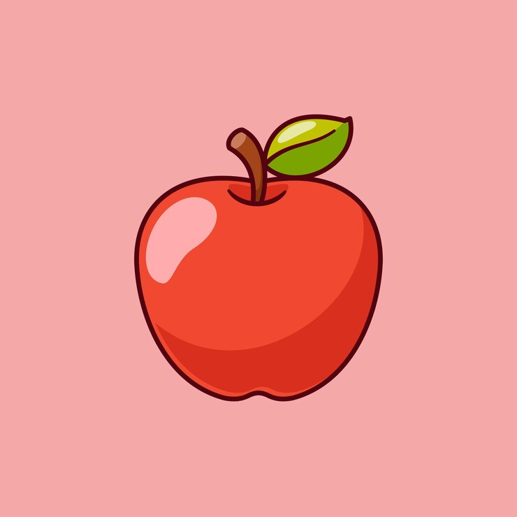 Free Vector apple fruit cartoon vector icon illustration food object icon isolated flat vector