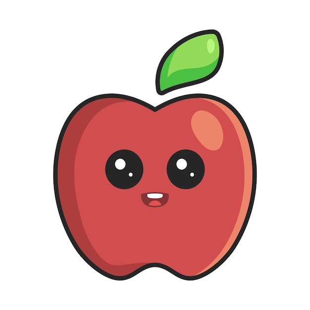 Vettore gratuito emoji di frutta di mela