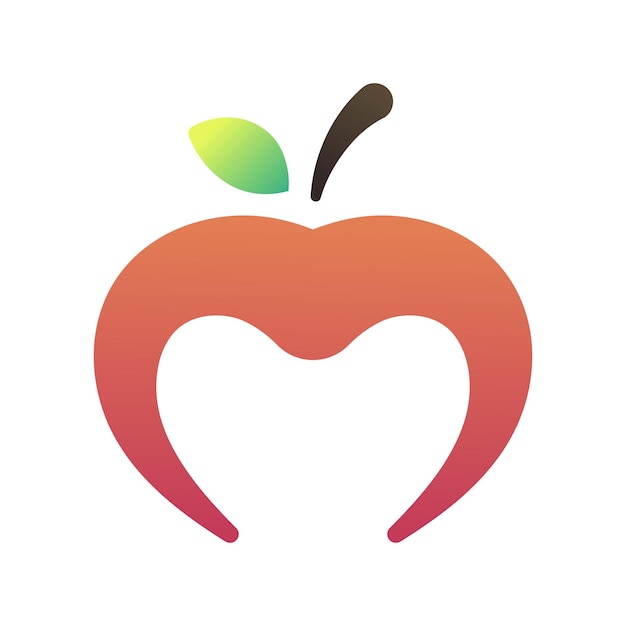 アップルフルーツのロゴのグラディエントスタイル