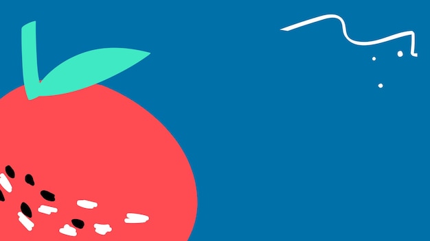 無料ベクター 青色の背景にリンゴの果実のデザイン リソース