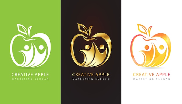 Apple logo set