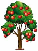 Free vector apple tree isolated on white background