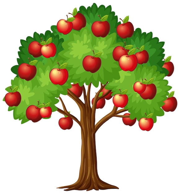 Free vector apple tree isolated on white
