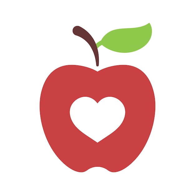 Free vector apple with heart