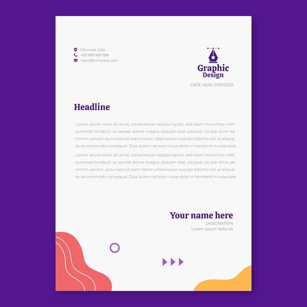 Application letter template for graphic design company