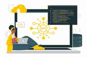 Free vector application programming interface concept illustration