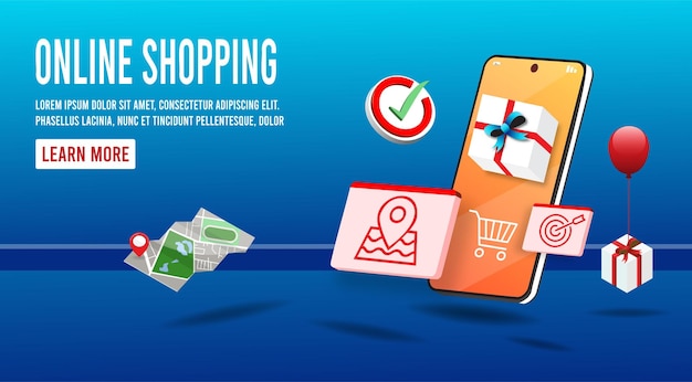 Application smartphone mobile and computer payments online transaction Shopping online process on smartphone Vecter cartoon illustration isometric design