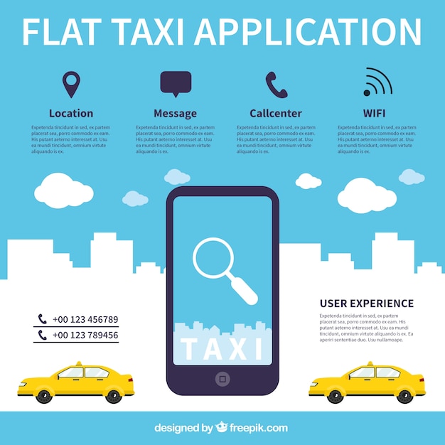 Application for taxi service flat style