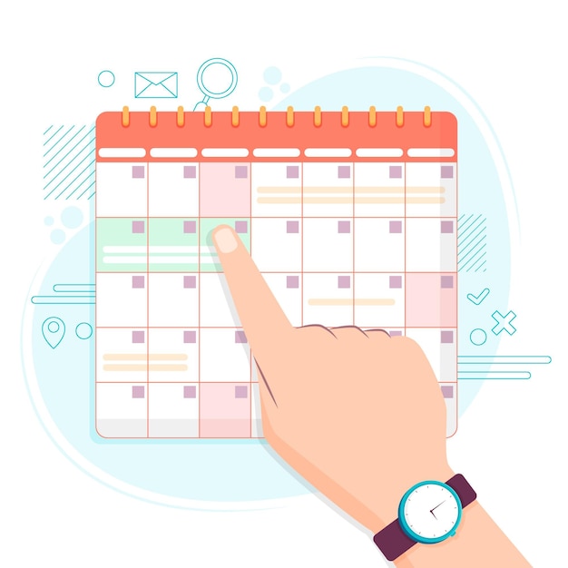 Free vector appointment booking calendar style