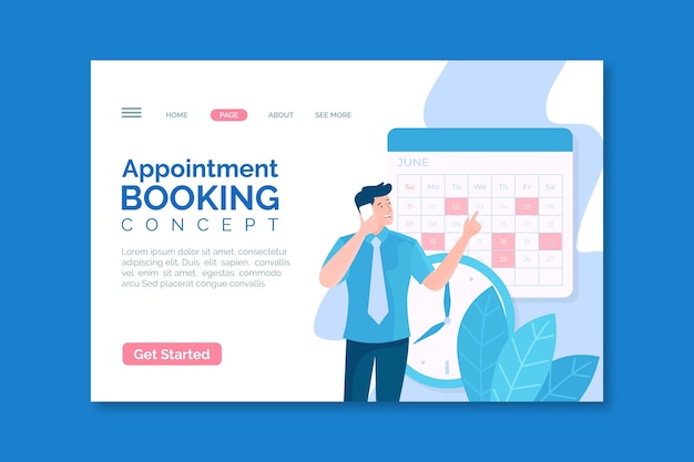 Appointment booking concept landing page