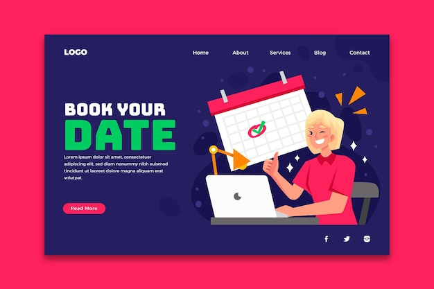 Appointment booking date landing page