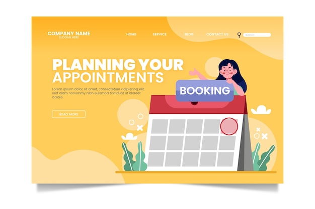 Free vector appointment booking landing page template