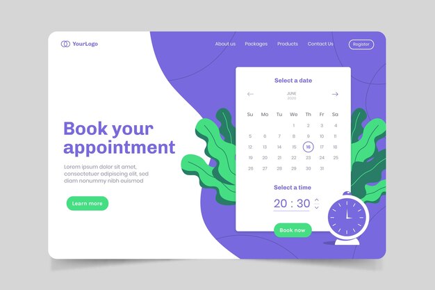 Appointment booking landing page template