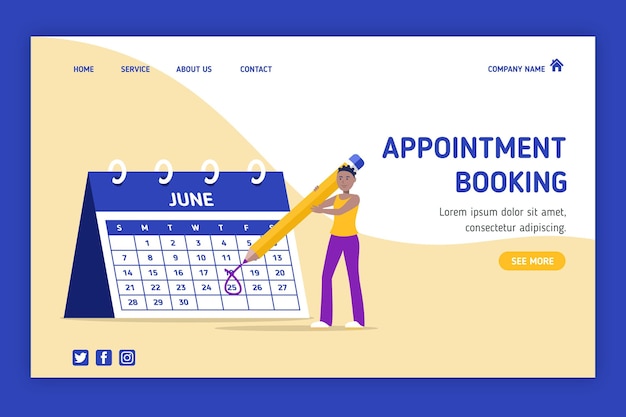 Appointment booking landing page template