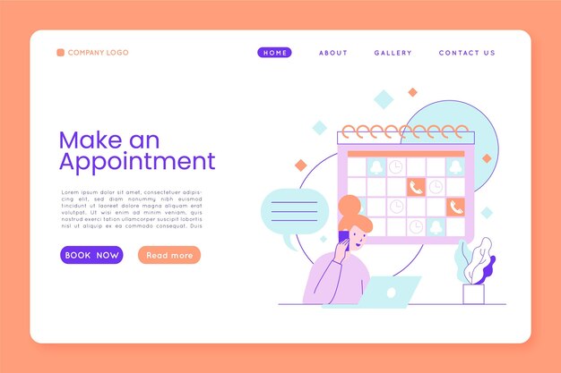 Appointment booking landing page template