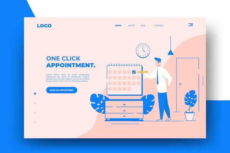 Free Vector appointment booking landing page theme