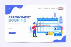 Free vector appointment booking landing page