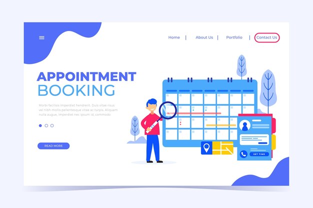 Appointment booking landing page