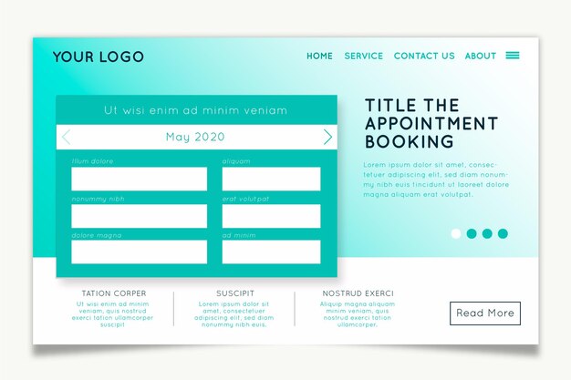 Appointment booking landing page