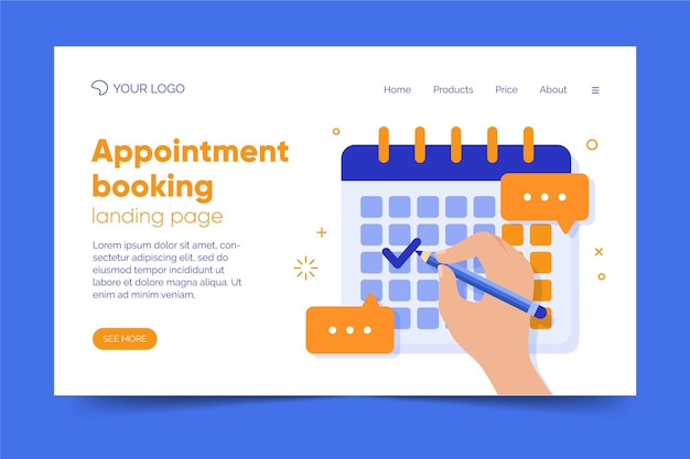 Free vector appointment booking landing page