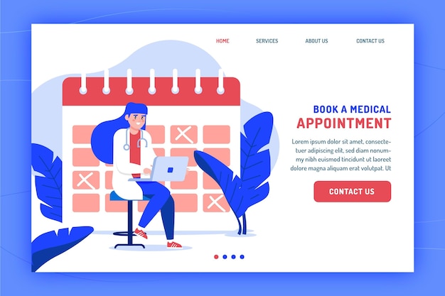 Free vector appointment booking landing page